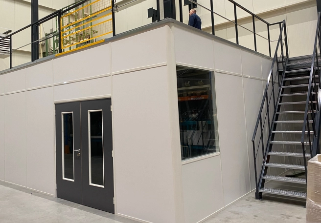 Modulair wandensysteem voor bureelcabines